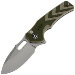 Couteau Pliant Civivi Vexron Lame Acier 14C28N Manche G10 Vert et Tan Button Lock CIVC240662