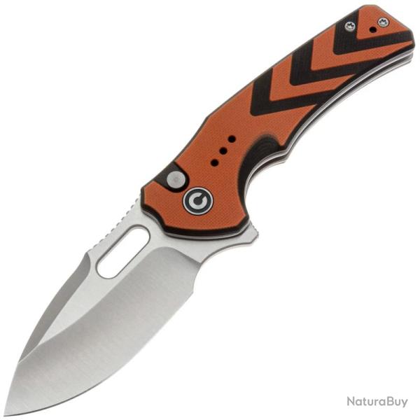 Couteau Pliant Civivi Vexron Lame Acier 14C28N Manche G10 Orange et Noir Button Lock CIVC240663