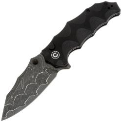 Couteau Pliant Civivi Natterjack Lame Acier Damas Manche G10 Noir Button Lock CIVC24028DS1