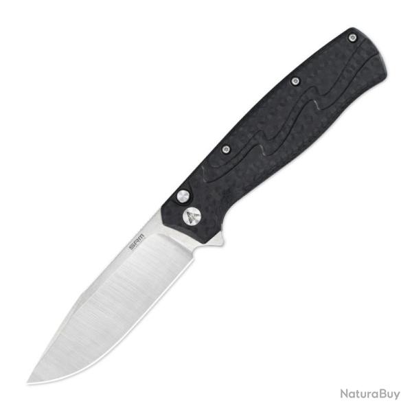 Couteau Pliant SRM Knives 221X Lame Acier 14C28N Manche G10 Noir Button Lock SRM221XGB