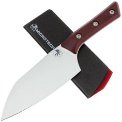 Couteau Santoku Microtech 15,2 cm Lame Acier M390MK Manche G10 Bordeaux USA MCT320010MR