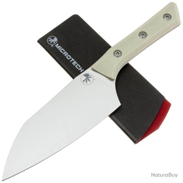 Couteau Santoku Microtech 15,2 cm Lame Acier M390MK Manche G10 Ivoire USA MCT320010IV