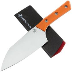 Couteau Santoku Microtech 15,2 cm Lame Acier M390MK Manche G10 Orange USA MCT320010EM