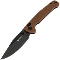 Couteau Pliant Sencut Glenspar Lame Acier 9Cr18MoV Manche Micarta Marron Crossbar Lock S250463