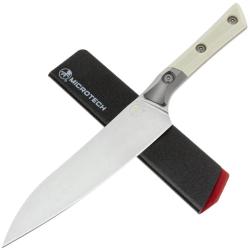 Couteau de Cuisine Microtech Utility Lame Acier M390MK Manche G10 Ivoire et Titane USA MCT3400B10IV