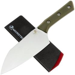 Couteau Santoku Microtech 15,2 cm Lame Acier M390MK Manche G10 Vert Olive USA MCT320010OD