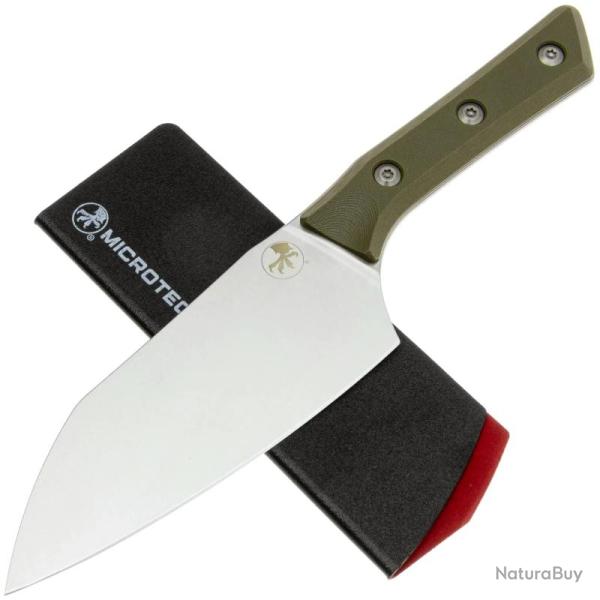Couteau Santoku Microtech 15,2 cm Lame Acier M390MK Manche G10 Vert Olive USA MCT320010OD