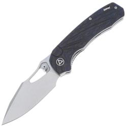 Couteau Pliant QSP Hornbill Lame Acier S35VN Manche Fibre de Carbone Bleue Liner Lock QS146B1
