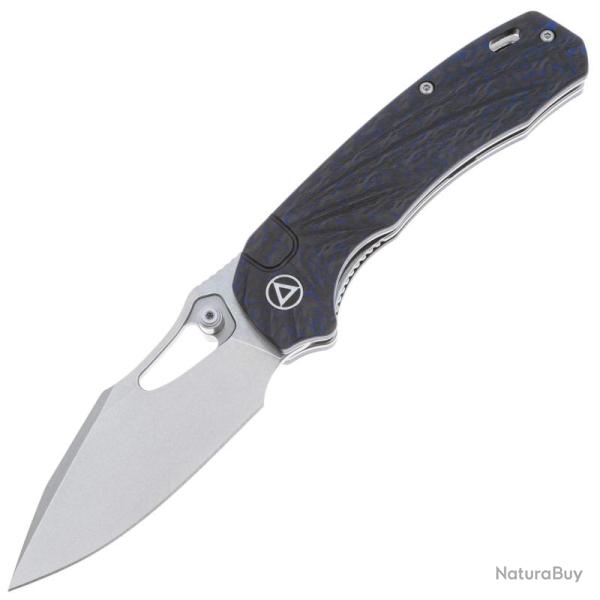 Couteau Pliant QSP Hornbill Lame Acier S35VN Manche Fibre de Carbone Bleue Liner Lock QS146B1