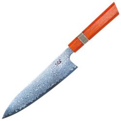 Couteau de Chef Xin Cutlery Style Japonais Lame Acier Damas Manche Bois de Rose et Corne XC119