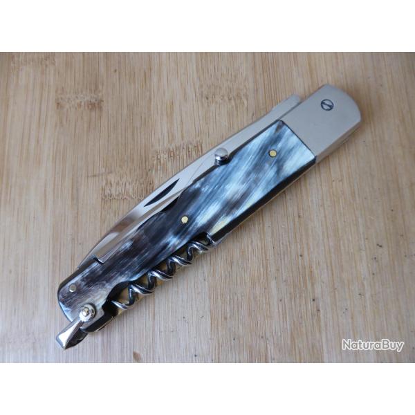 Ancien couteau pliant Vintage 4 pi�ces � pompe corne A.PIRONY/MAKINOX Thiers FRANCE TB ETAT