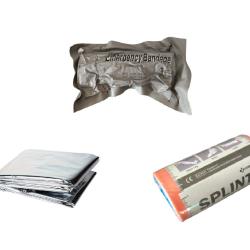 Lot Pansement compressif + Couverture de survie + Attelle rigide - Livr. gratuite