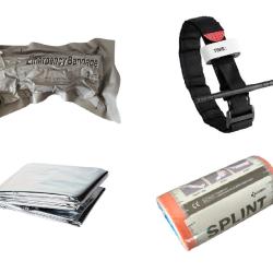 Lot Pansement compressif + Couverture de survie + Attelle rigide + Garrot - Livr. gratuite