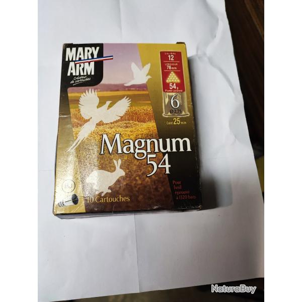 Boite de 10 cartouches Mary cal 12 mg 54gr pb 6 (stock 10)