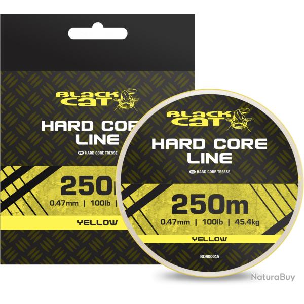 Tresse Black Cat BC Hard Core Line Jaune 250m 250m 55/100 56,7kg
