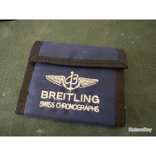 1 x Breitling porte cartes portefeuille en textile avec scratch