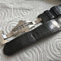 1 x bracelet noir croco ABP 24mm ET boucle d&eacute;ployante acier PANERAI
