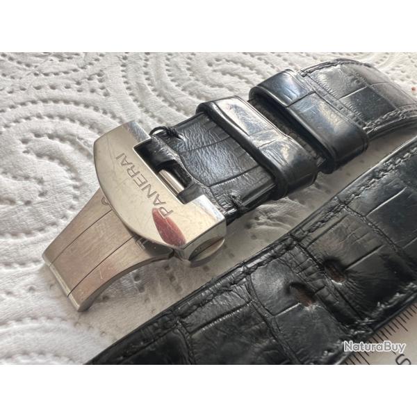 1 x bracelet noir croco ABP 24mm ET boucle d�ployante acier PANERAI