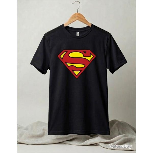 T-Shirt Noir SUPERMAN - DC COMICS T-Shirt 100%Coton