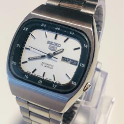 Montre Vintage Seiko 5 Automatique Calibre 7019 - 100% D'Origine - Cadran Blanc & Anneau 24H