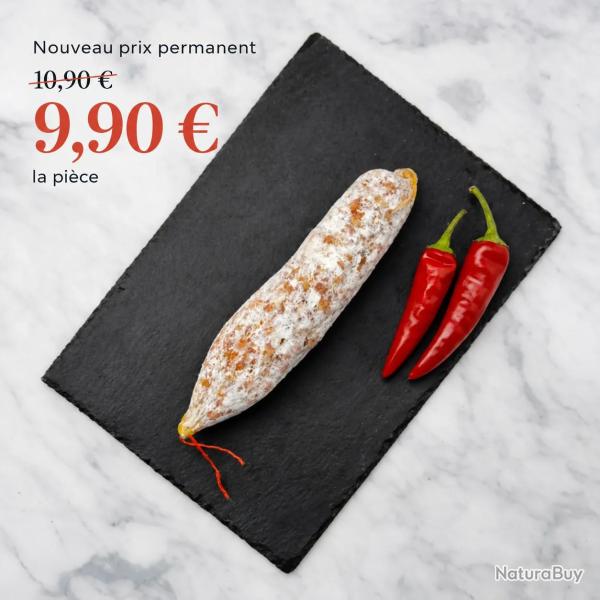 Saucisson au piment d'espelette sans sels nitrites 200g