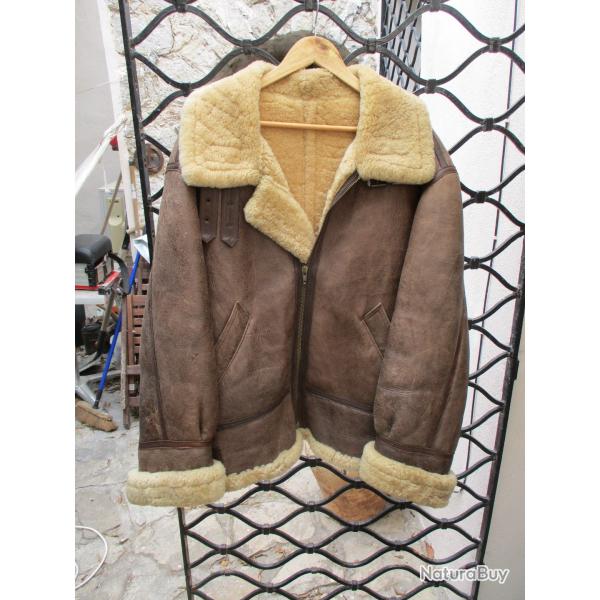 blouson de bombardier  mouton veritable genre avirex