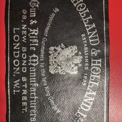 Etiquette vintage pour fusils HOLLAND & HOLLAND