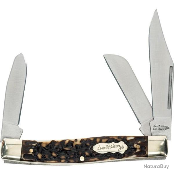 Couteau de Poche Schrade Uncle Henry Senior Rancher Lames Acier Inox Manche Staglon SCH1136003