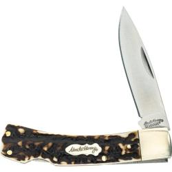 Couteau de Poche Schrade Uncle Henry Bruin Lockback Lame Acier 7Cr17MoV Manche Staglon SCH1136000