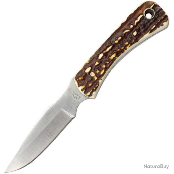 Couteau Fixe Schrade Uncle Henry Lame Acier 7Cr17MoV Manche Staglon �tui Cuir SCH1100092