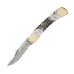 Couteau de Poche Schrade Stag Lockback Lame Acier Inoxydable Manche Corne de Cerf SCH07