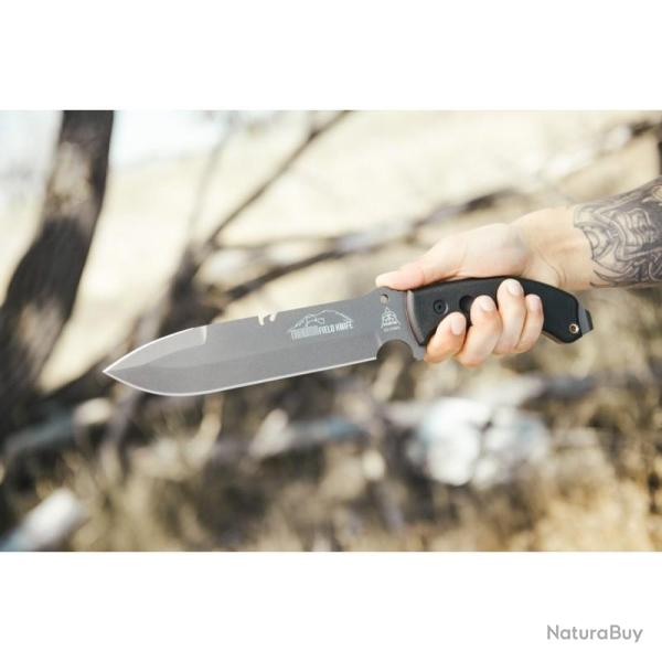 Couteau Fixe TOPS Tahoma Field Knife Lame Acier 1095 Manche Micarta Noir �tui Nylon USA TPTAHO04TNS