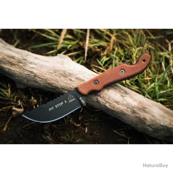 Couteau de Cou TOPS Pit Stop 3 Lame Acier 1095 Manche Micarta �tui Kydex USA TPPSK01