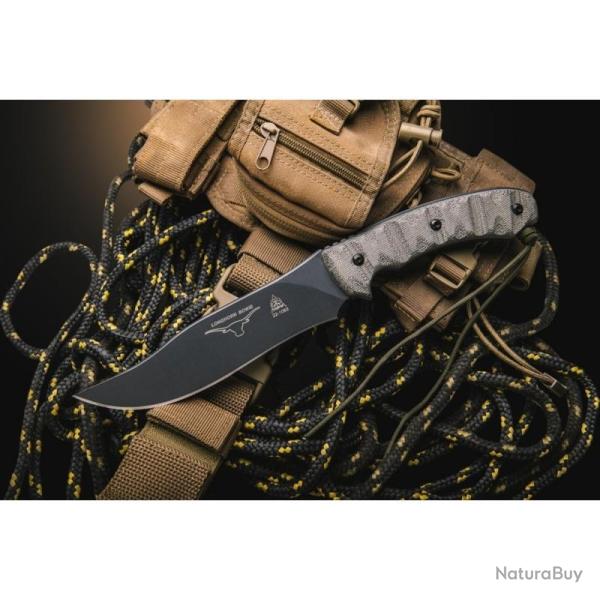 Couteau TOPS Longhorn Bowie Sniper Gray RMT Lame Acier 1095 Manche Micarta �tui Nylon USA TPLONGB06