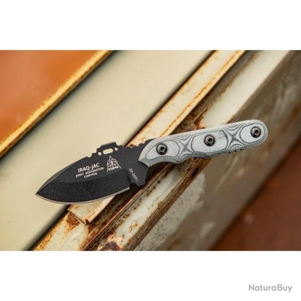 Couteau de Cou TOPS Iraq-Jac Lame Acier 1095 Manche Micarta �tui Kydex USA TPJAC01
