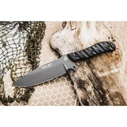 Couteau Fixe TOPS Silent Hero Lame Acier 1095 Manche Micarta &Eacute;tui Cuir USA TPHERO04C
