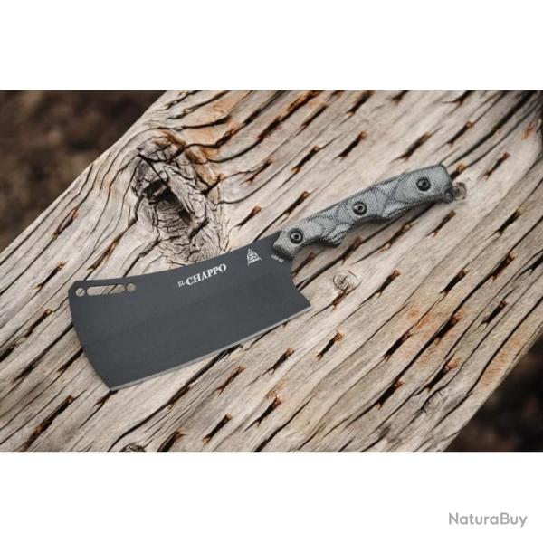 Couperet TOPS El Chappo Mini Lame Acier 1095 Manche Micarta �tui Kydex USA TPECHAM01