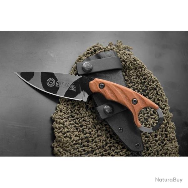 Couteau Fixe TOPS CUT 4.0 Combat Utility Tool Camo Lame Acier 1095HC Manche Micarta �tui Kydex USA