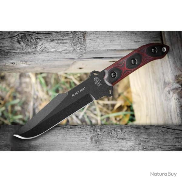 Couteau Fixe TOPS Black Heat Lame Acier 1095 Manche G10 �tui Kydex USA TPBLKHT01