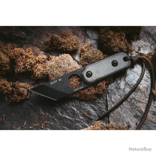Couteau de Cou TOPS ALRTXL-03 Lame Acier 1095HC Manche Micarta �tui Kydex Collier USA TPALRTXL03