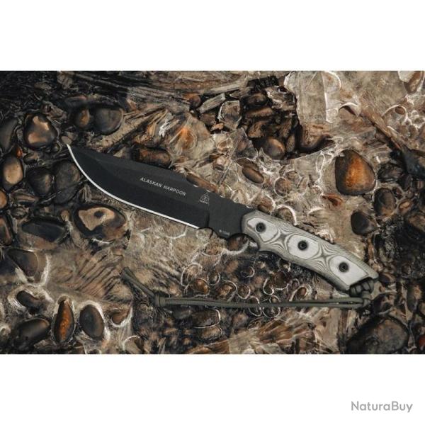 Couteau Fixe TOPS Alaskan Harpoon Lame Acier 1095 Manche Micarta �tui Nylon USA TP906