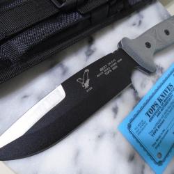 Couteau TOPS BEST Black Eagle Strike Team Lame Acier 5160 Manche Micarta &Eacute;tui Nylon USA TP5020HP