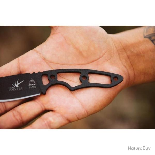 Couteau Fixe TOPS 3 Pointer Skeletonized Lame Acier 1095HC USA TP3PR03