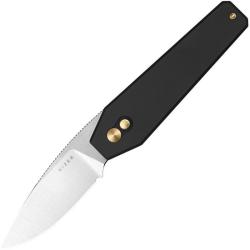 Couteau Kizer Tomb Lame Acier Nitro-V Drop Point Manche Aluminium Noir Button Lock KIV3692A2