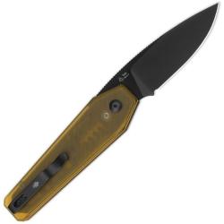 Couteau Kizer Tomb Lame Acier Nitro-V Drop Point Manche PEI Jaune Button Lock KIV3692A1