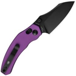 Couteau Kizer Mini Bulldog Lame Acier Nitro-V Noire Manche Aluminium Violet Clutch Lock KIV3672SA1