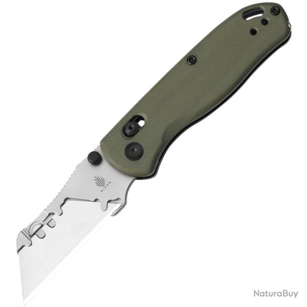 Couteau Kizer Drop Bear Utility Uti Bear 2 Lame Acier SK5 Manche G10 Vert Olive Clutch Lock