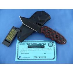 Couteau Fixe TOPS CAT Tanto 203T-02 Lame Acier 1095 Carbone Manche G10 &Eacute;tui Kydex USA TP203T02