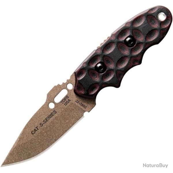 Couteau Fixe TOPS CAT 200S-05 Lame Acier 1095HC Manche G10 �tui Kydex USA TP200S05
