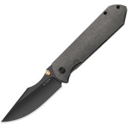 Couteau Kizer Harpoon Fold Lame Acier Elmax DLC Drop Point Manche Titane Gris Frame Lock KI4784A3